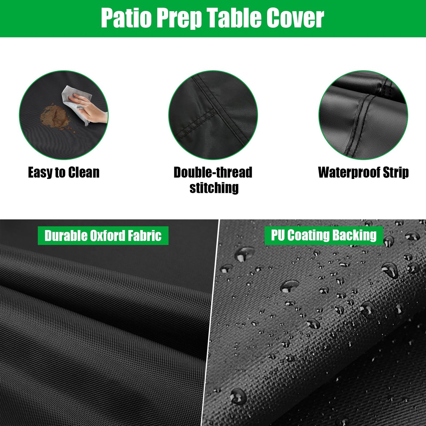 Jungda Outdoor Table Cover 42 Inch, Waterproof Patio Prep Table Covers, Outdoor Rectangle Bar Table Cover for Outdoor Furniture - 42 x 22 x 35 Inch