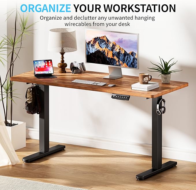 BIZUM Electric Standing Desk, 55x24 inches Height Adjustable Desk, Sit to Stand