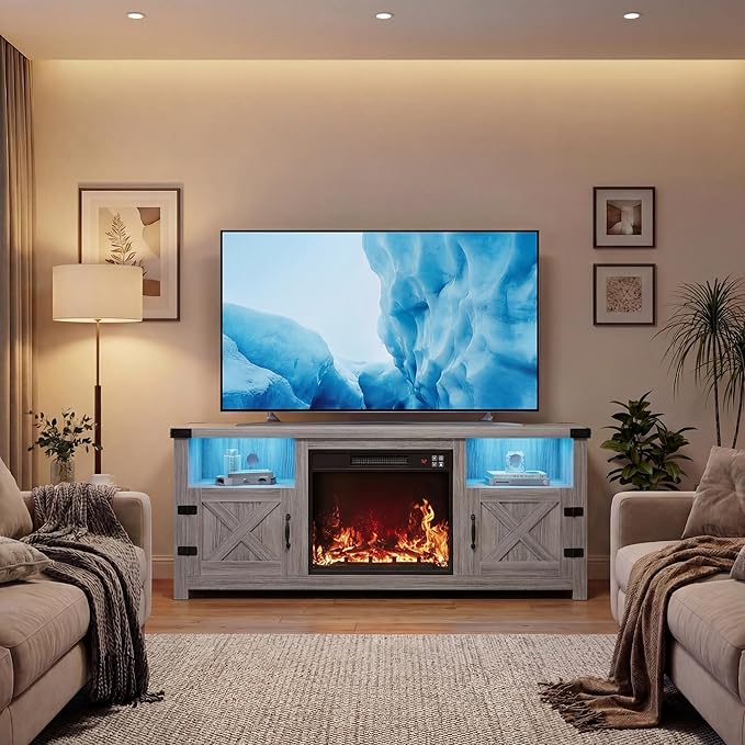 YESHOMY LED Fireplace TV Stand