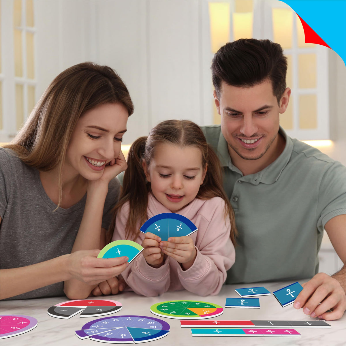 SpriteGru 156 PCS Magnetic Fraction Tiles Circles, Educational Math Magnets Learning Manipulative Fraction Bars Set for Preschool Elementary School