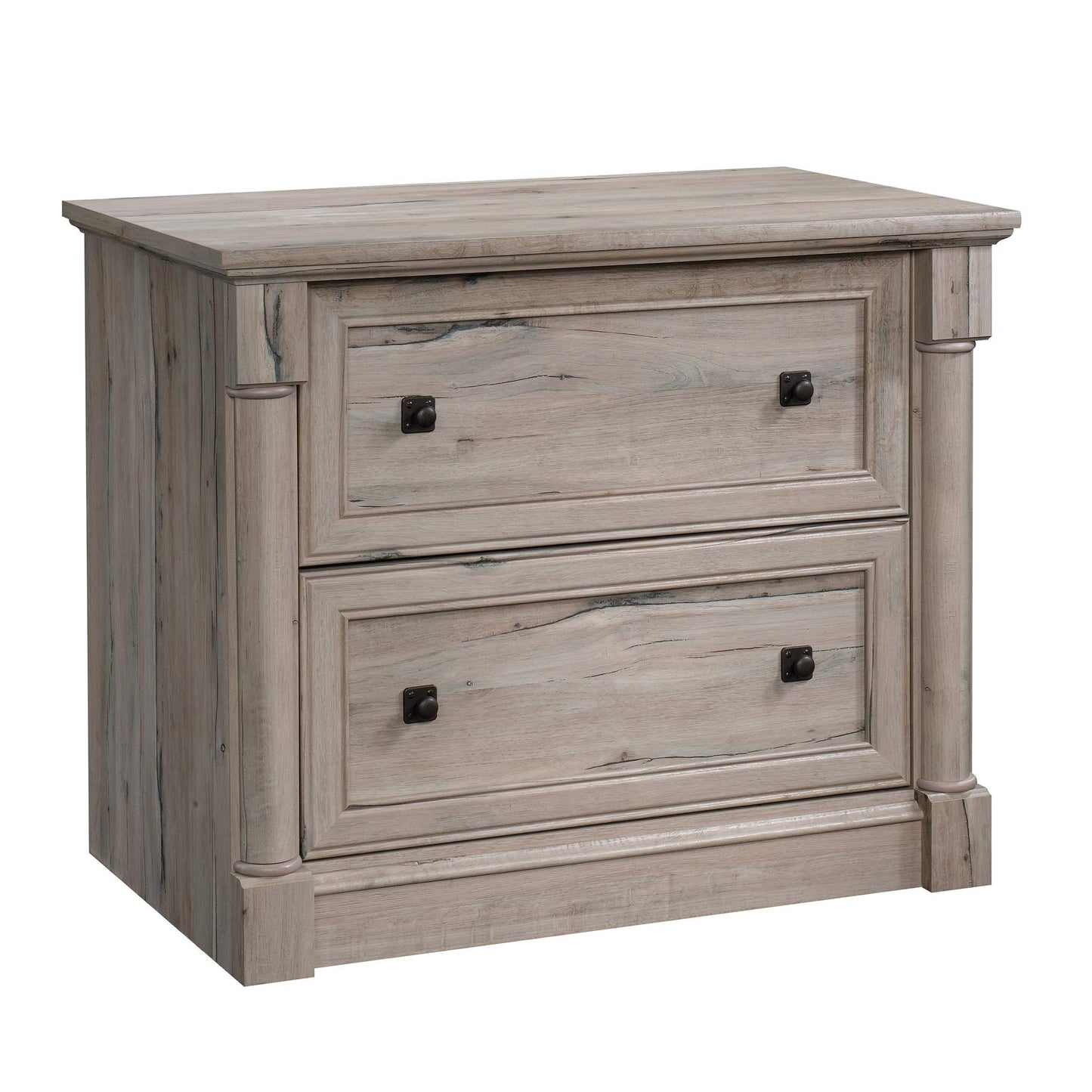 Sauder Palladia 2 Drawer File Cabinet, Lateral Filing Cabinets for Home Office, Hanging File Folders Organizer, Interlocking Drawers, in Split Oak Finish