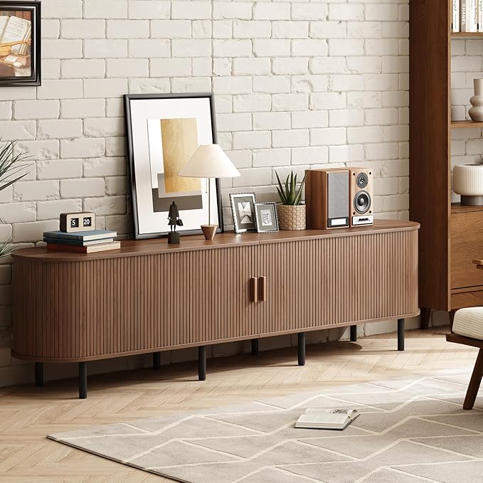 ONBRILL 86.6" TV Stand with Power Outlet