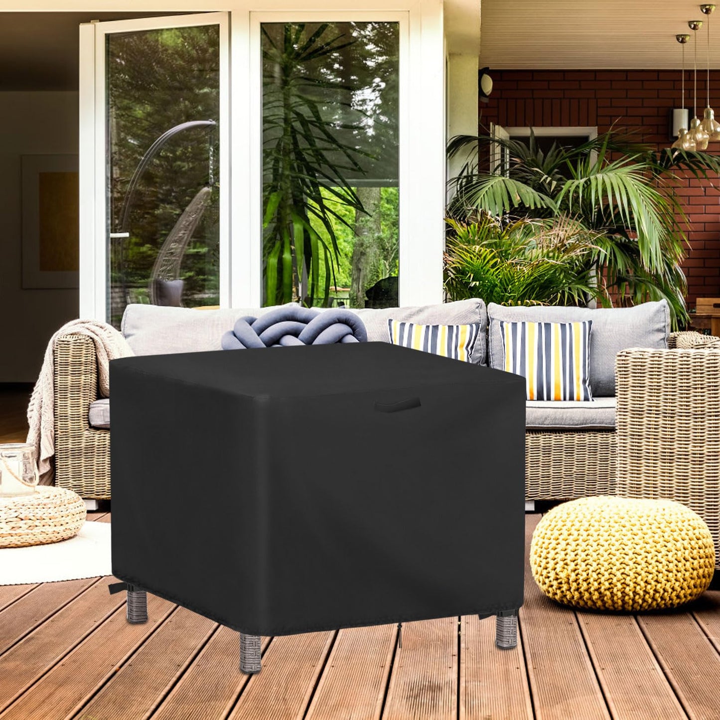 Jungda Outdoor Table Cover 30 Inch, Waterproof Patio Rectangle Side Table Covers, Heavy Duty Outdoor Small Furniture Cover - 30 x 18 x 24 x Inch