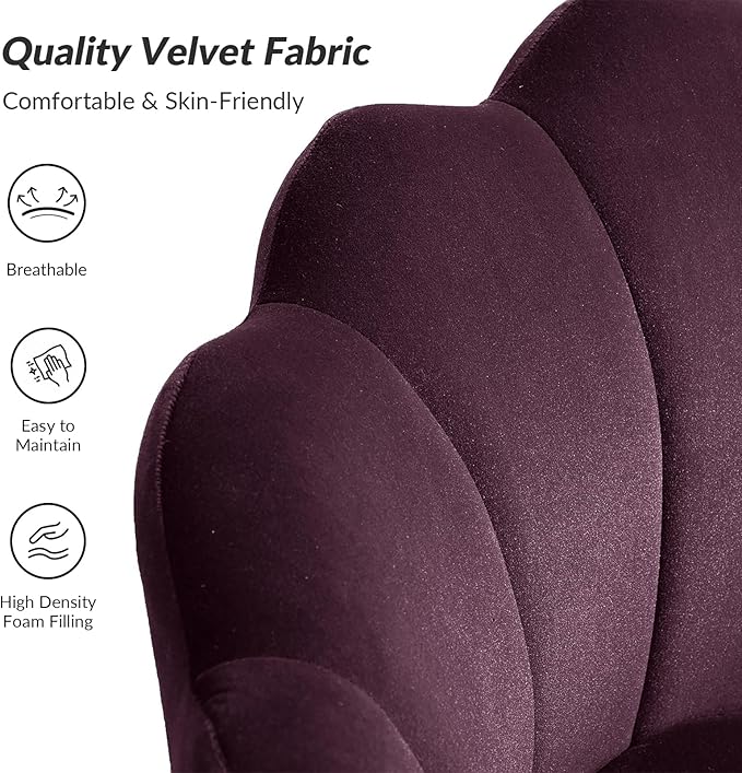 HULALA HOME Modern Velvet Accent Chair