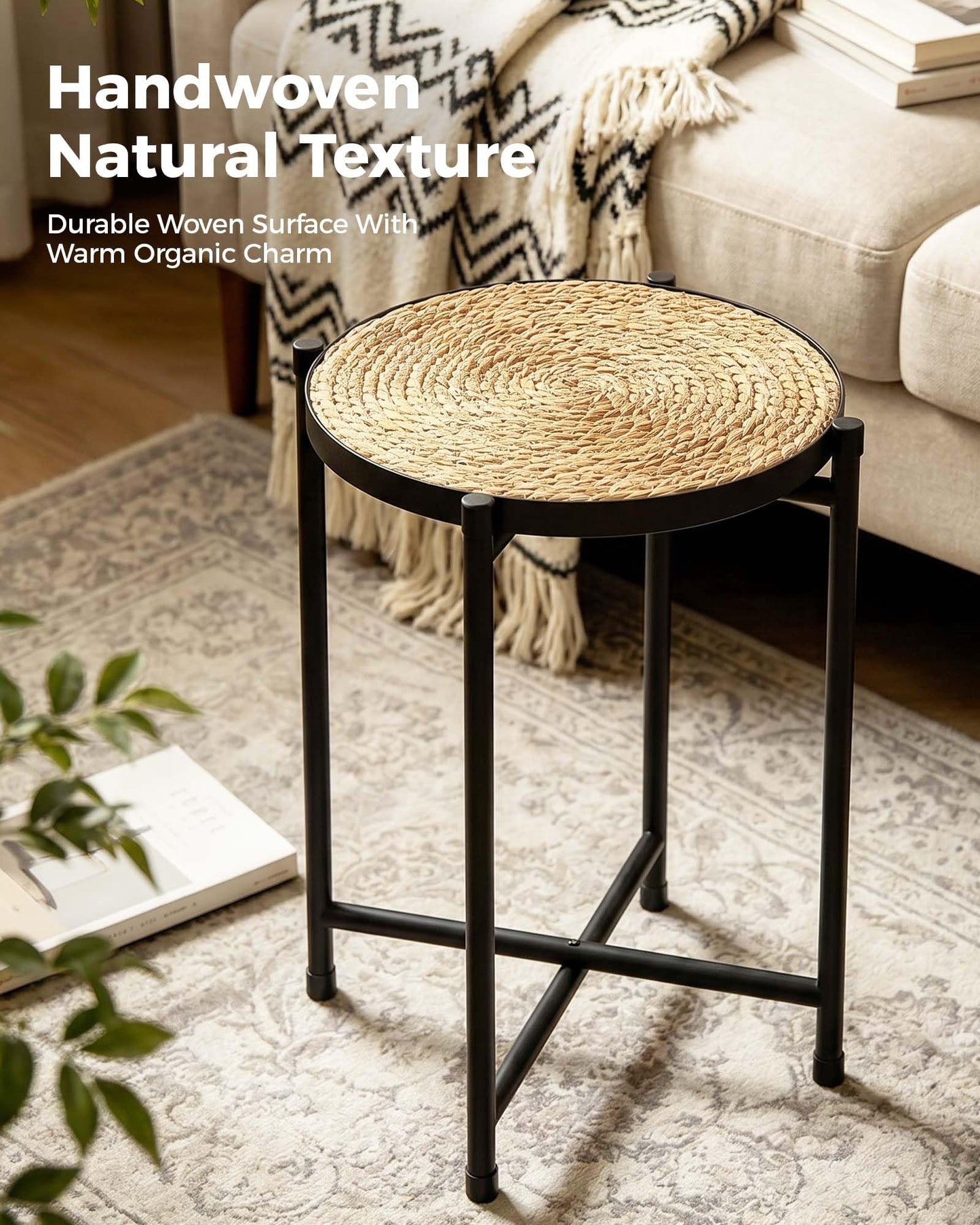 Bamworld Indoor Plant Stand Tall Plant Table Corner Plant Stool Boho Small Plant Holder Single Flower Stand for Large Plants Decor Pot Stand for Living Room Bedroom Balcony