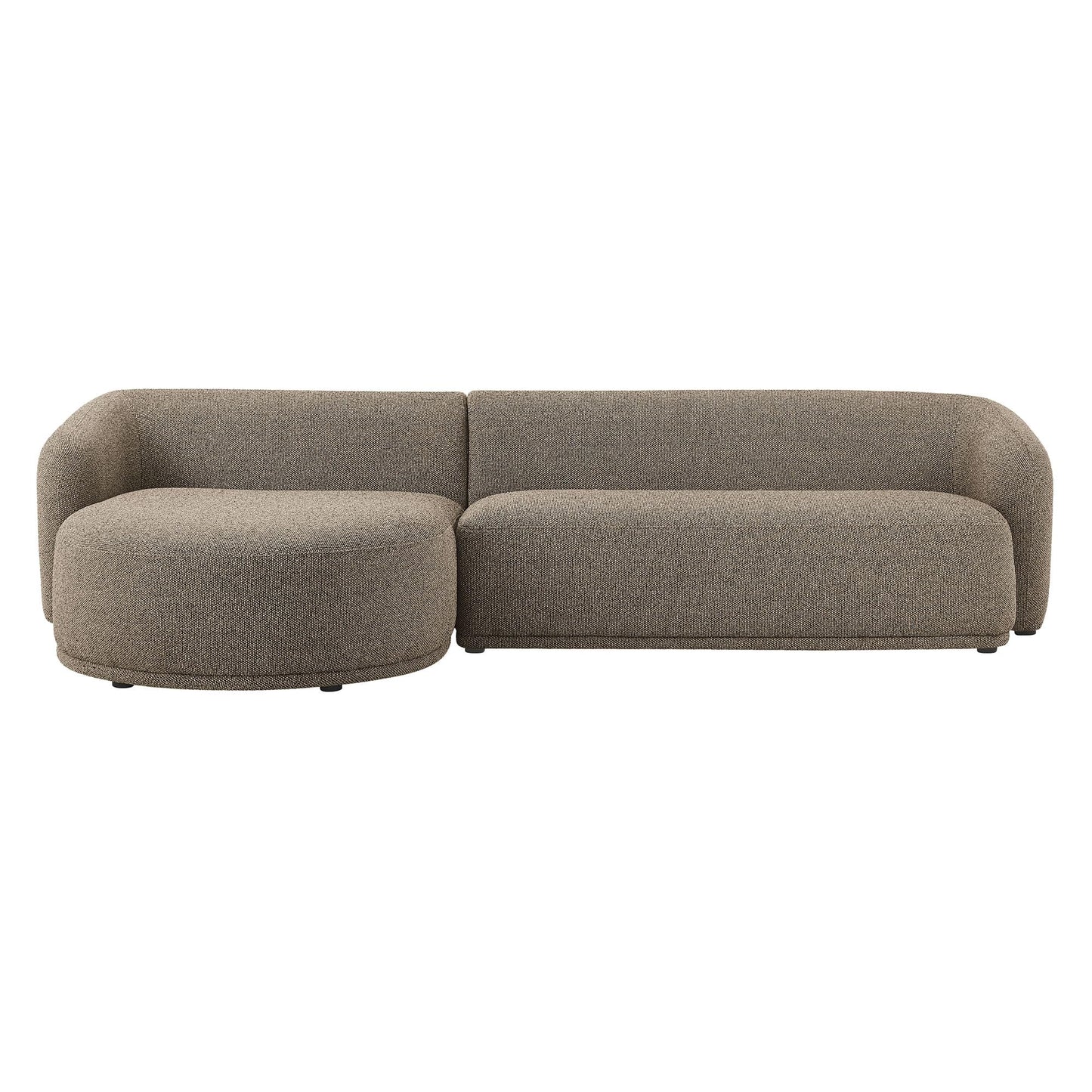 Modway Monica Left Facing Sectional with Chaise in Earth – Comfortable Low Profile 2-Piece Boucle Fabric Modular Sofa for Living Room, Bedroom, Or Apartment