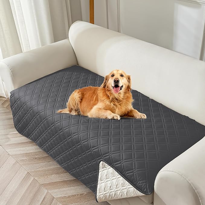 Genina Waterproof Couch Cover, Washable Anti-Slip 86.6 inch Sofa Covers