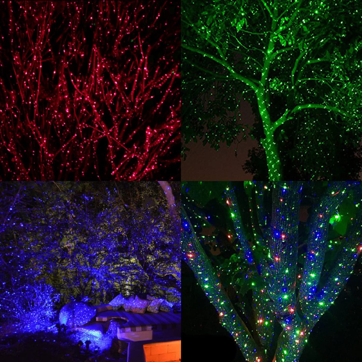 LEDMall Christmas Laser Projector Lights Outdoor, Motion Firefly Red, Green and Blue with Remote Control and Security Lock