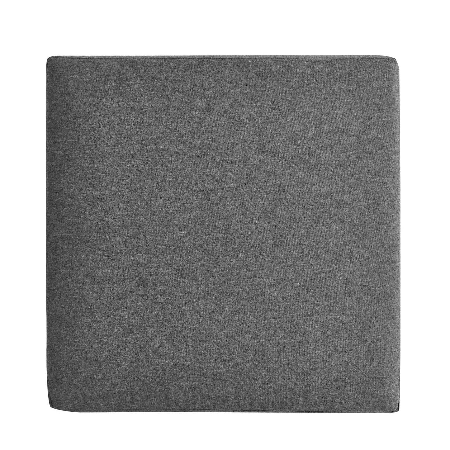 Modway Tahoe Aluminum Ottoman in Gray Charcoal with Weather-Resistant Cushion-Ideal as Outdoor Footstool, Patio or Sunroom Furniture