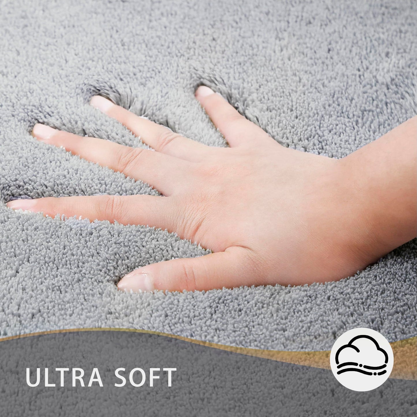 MINIDEAR Toilet Rugs 24x20 - U Shaped Dark Gray Thick Memory Foam Contour Rugs,Ultra Soft & Plush Fluffy, Non-Slip, Quick Dry, Absorbent Washable Floor Microfiber Mat for Home Decor Accessories