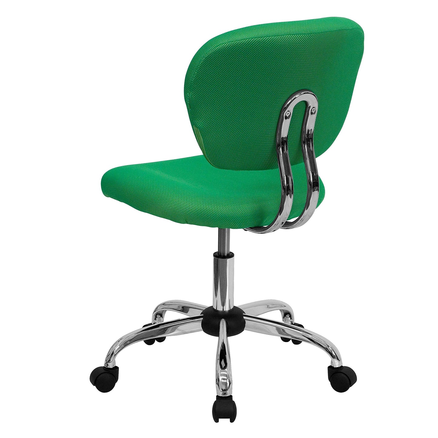 Flash Furniture Beverly Mid-Back Bright Green Mesh Padded Swivel Task Office Chair with Chrome Base