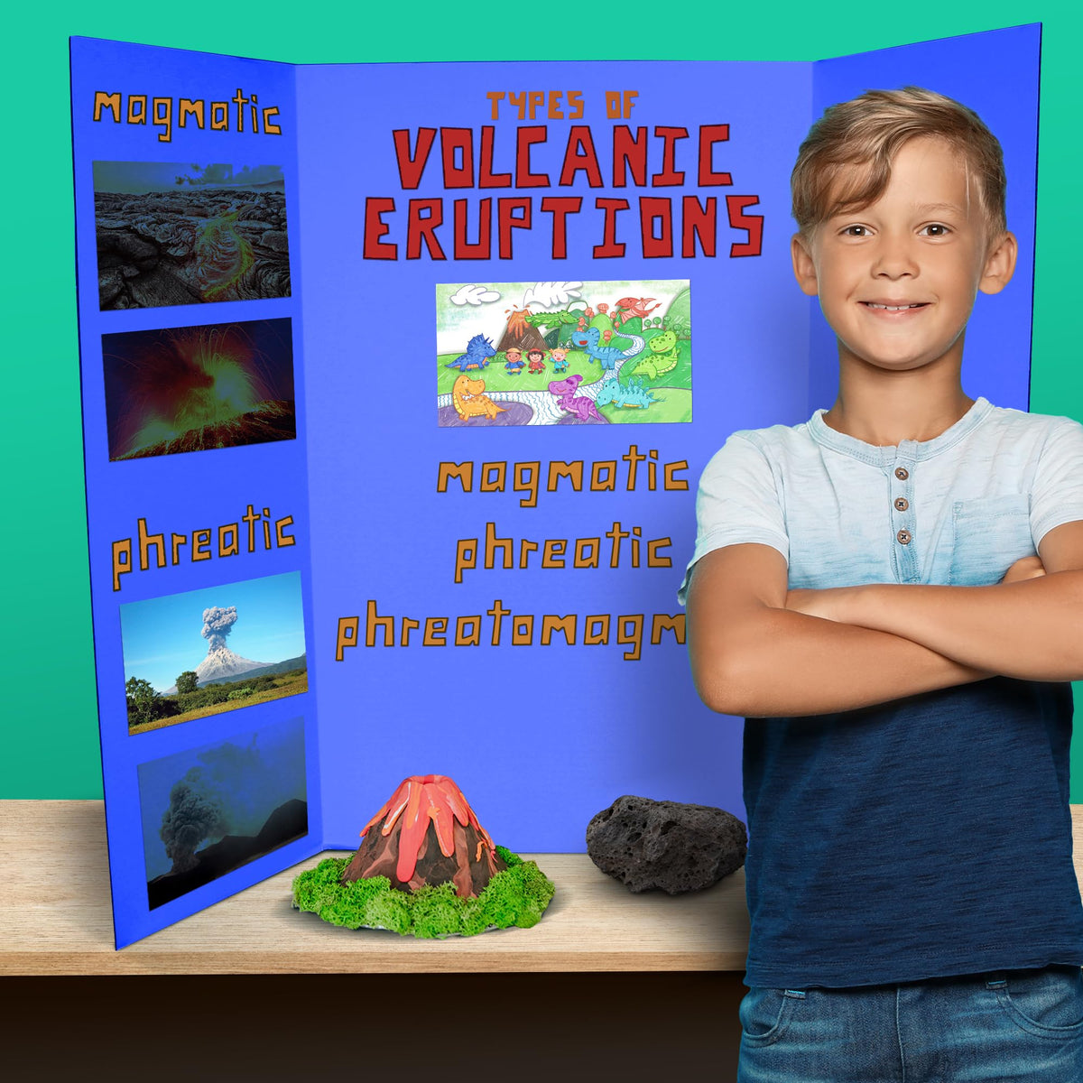 Flipside Products 36” x 48” Project Boards for Presentations, Science Fair, School Projects, Event Displays and Trifold Picture Board, Proudly Made in USA - Blue - 10 Pack