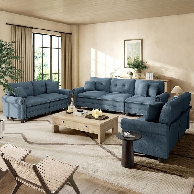 HERA'S HOUSE 3 Pieces Modular Sectional Sofa Sets, Oversized Couch Set