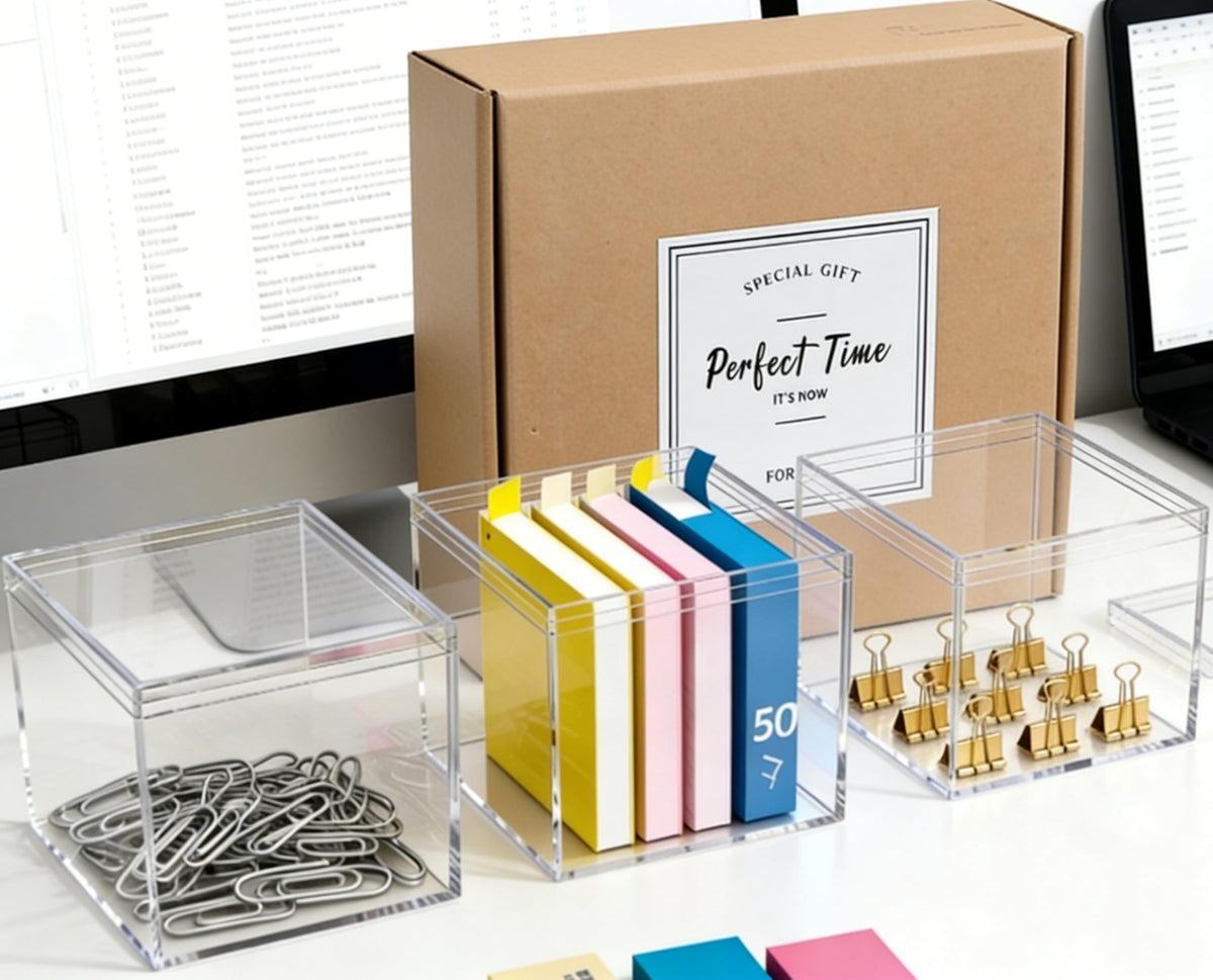KissYou Acrylic Box Clear Boxes with Lids 2 Packs Display Case Party Decoration Plastic Square Cube Candy Boxes