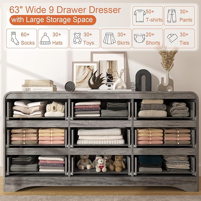 9 Drawer Dresser and Nightstand Sets