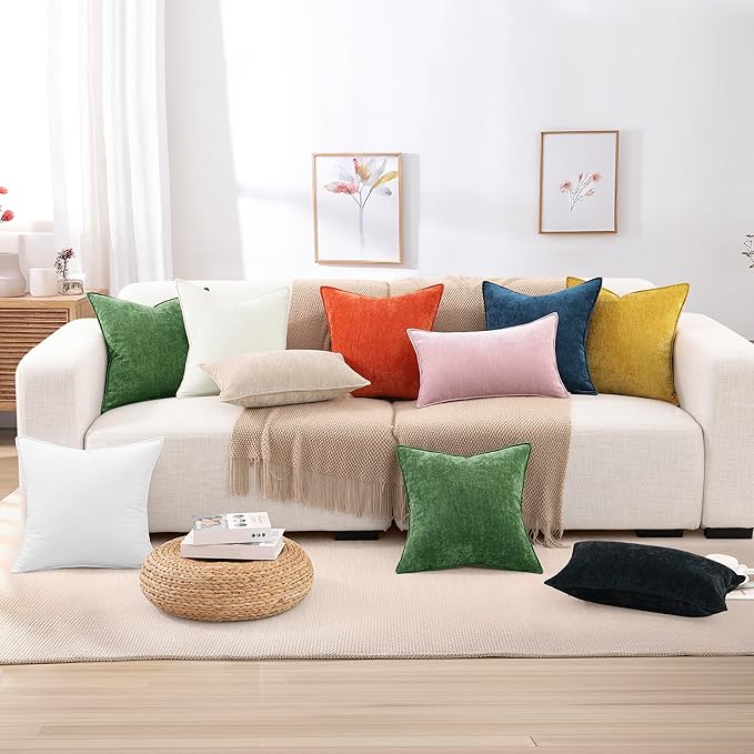 decorUhome Summer Couch Throw Pillow Covers 12x20 Set of 2, Decorative Soft