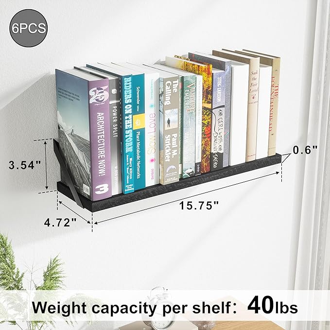 SRIWATANA Floating Shelves for Wall Decor, Wood Wall Shelves for Bathroom