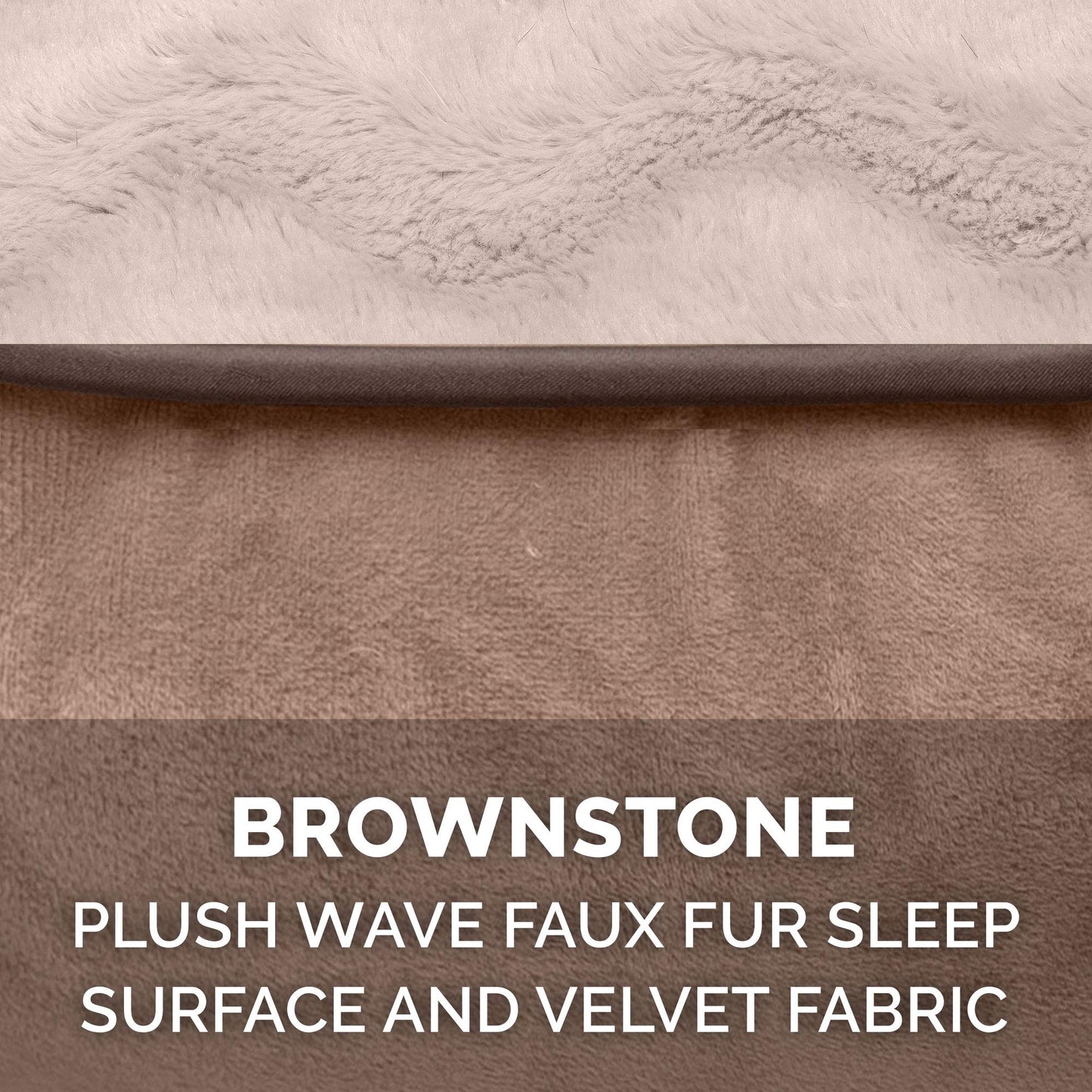 Furhaven Orthopedic Dog Bed for Large Dogs w/ Removable Bolsters & Washable Cover, For Dogs Up to 125 lbs - Plush & Velvet Waves Perfect Comfort Sofa - Brownstone, Jumbo Plus/XXL