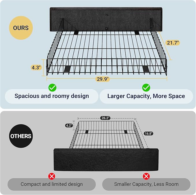 Allewie Upholstered Queen Size Platform Bed Frame