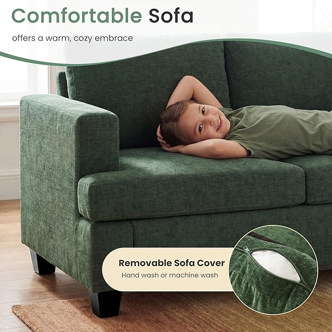 YOUDENOVA Sofa, 3 Piece Set Comfy Sofa, Loveseat & 2 3-Seater Couch