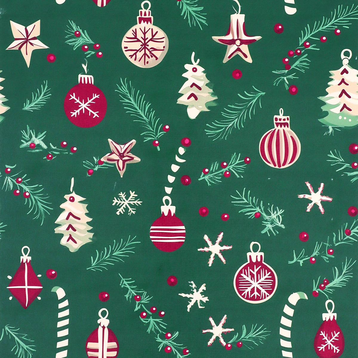 Peel and Stick Wallpaper Christmas Trees, Ornaments & Candy Canes Contact Paper Holiday Removable Self Adhesive Vinyl Christmas Decor Wall Paper for Living Room Kitchen Bedroom 17" x 196.8"