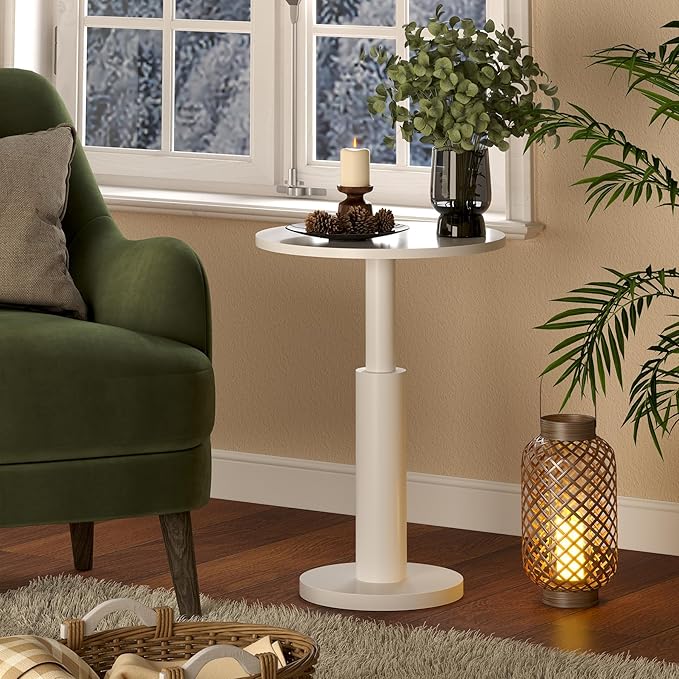 LAATOOREE Round Side Table, Accent Drink Coffee Table, Spacious Top, Thick