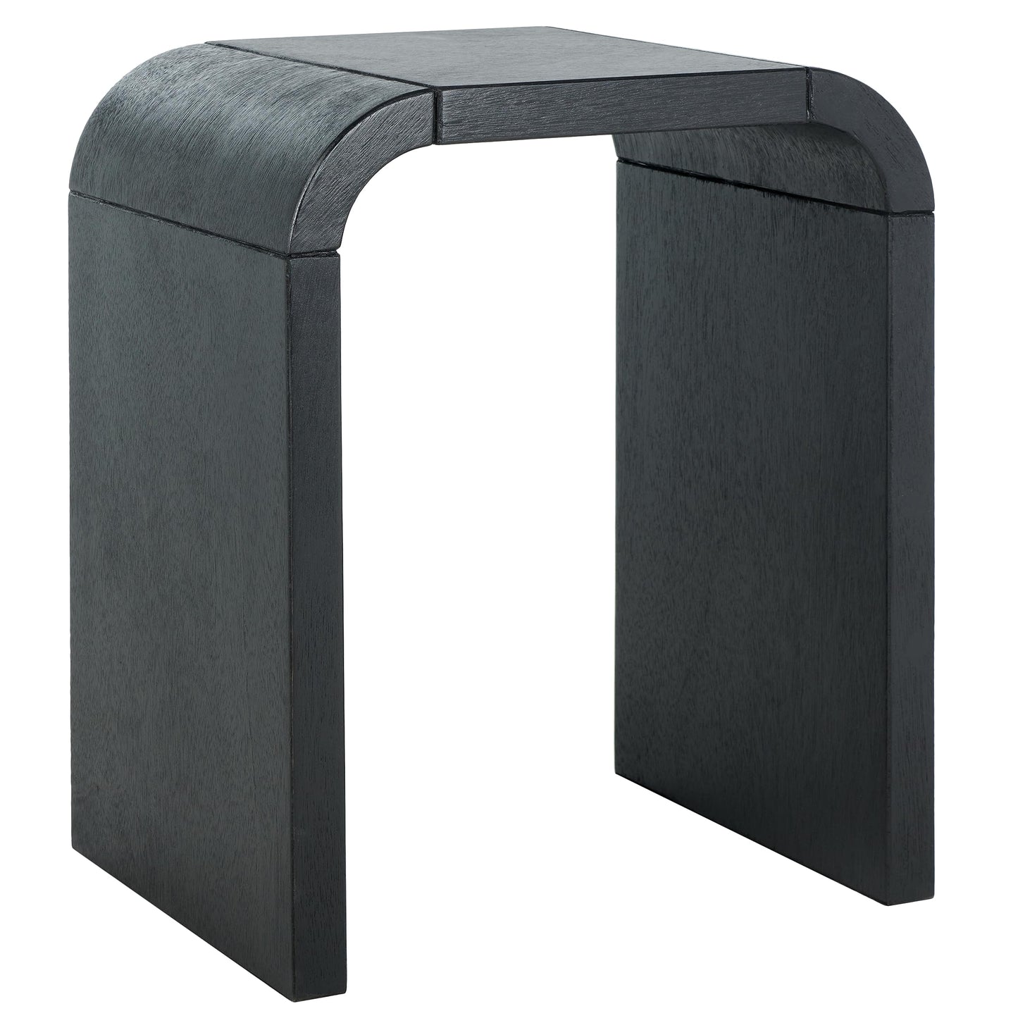 SAFAVIEH Home Collection Liasonya Black Waterfall Curved Side End Accent Table for Living Room Bedroom (Fully Assembled)