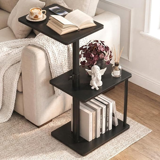 Faesun Swivel Side Table for Couch Arm, Adjustable C End Table for Recliner or