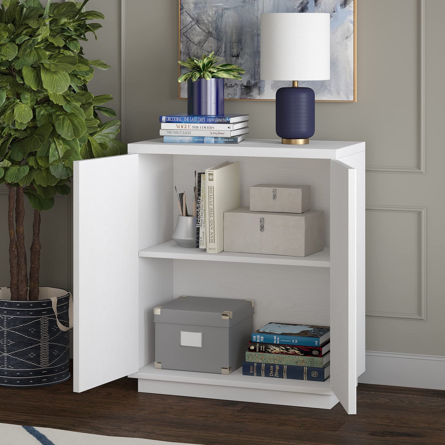 Henn&Hart Alston Accent Cabinet, 28" Wide, White