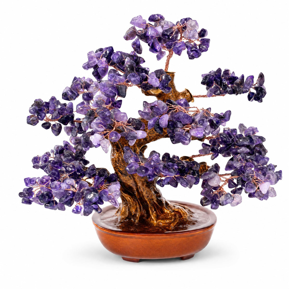 Fatonio Amethyst Bonsai Tree Feng Shui Crystal Decor for Home Office