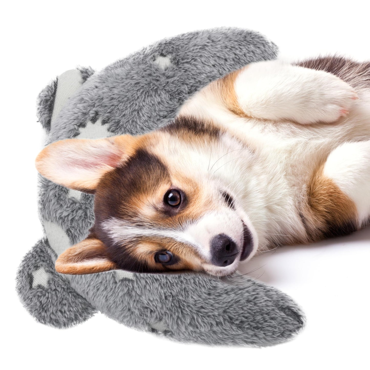 Maiiu Pet Calming Pillow for Dogs, Soft U-Shaped Pillow Glow in the Dark, Joint Relief, Sleep Comfortably,Suit for Small, Medium, Large Dogs, Fluffy Pet Neck Pillow (S-Gray)