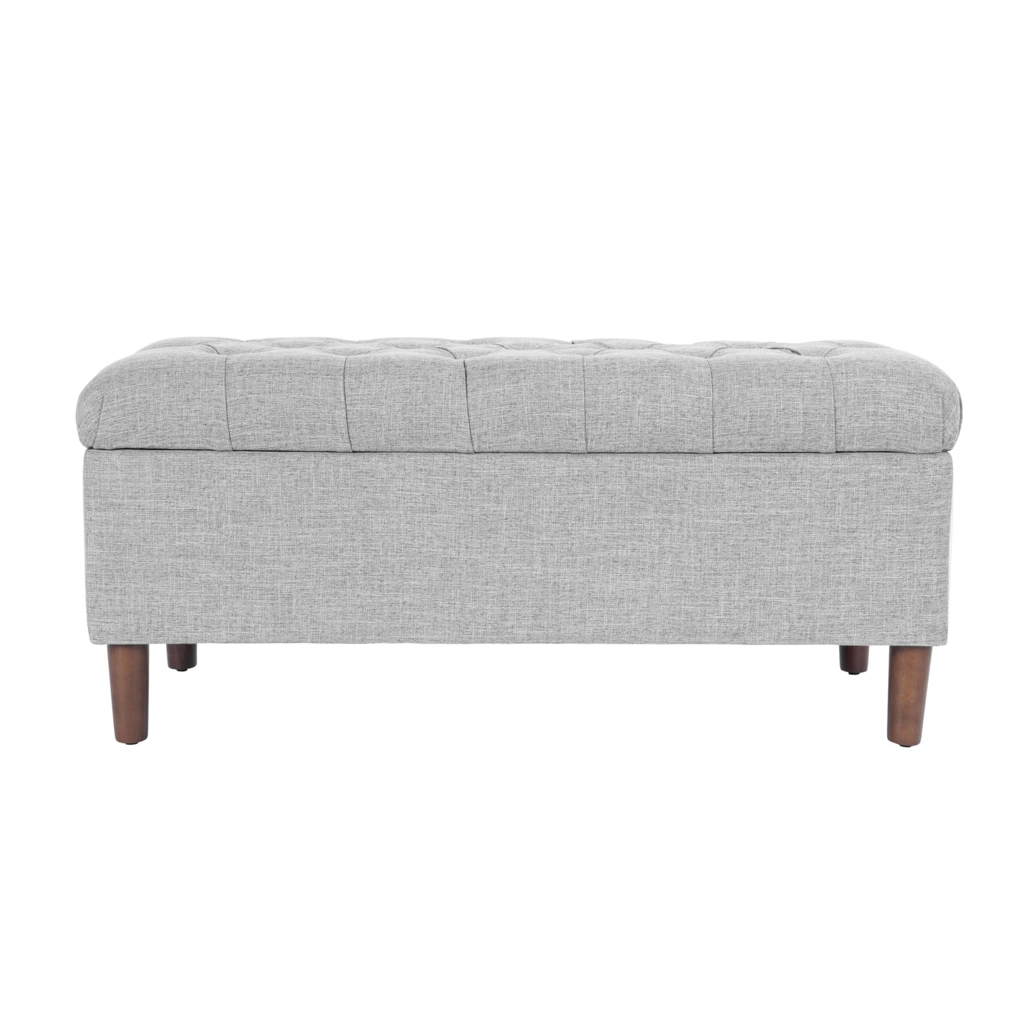 HomePop 40" Ainsley Button Tufted Storage Bench - Gray Woven