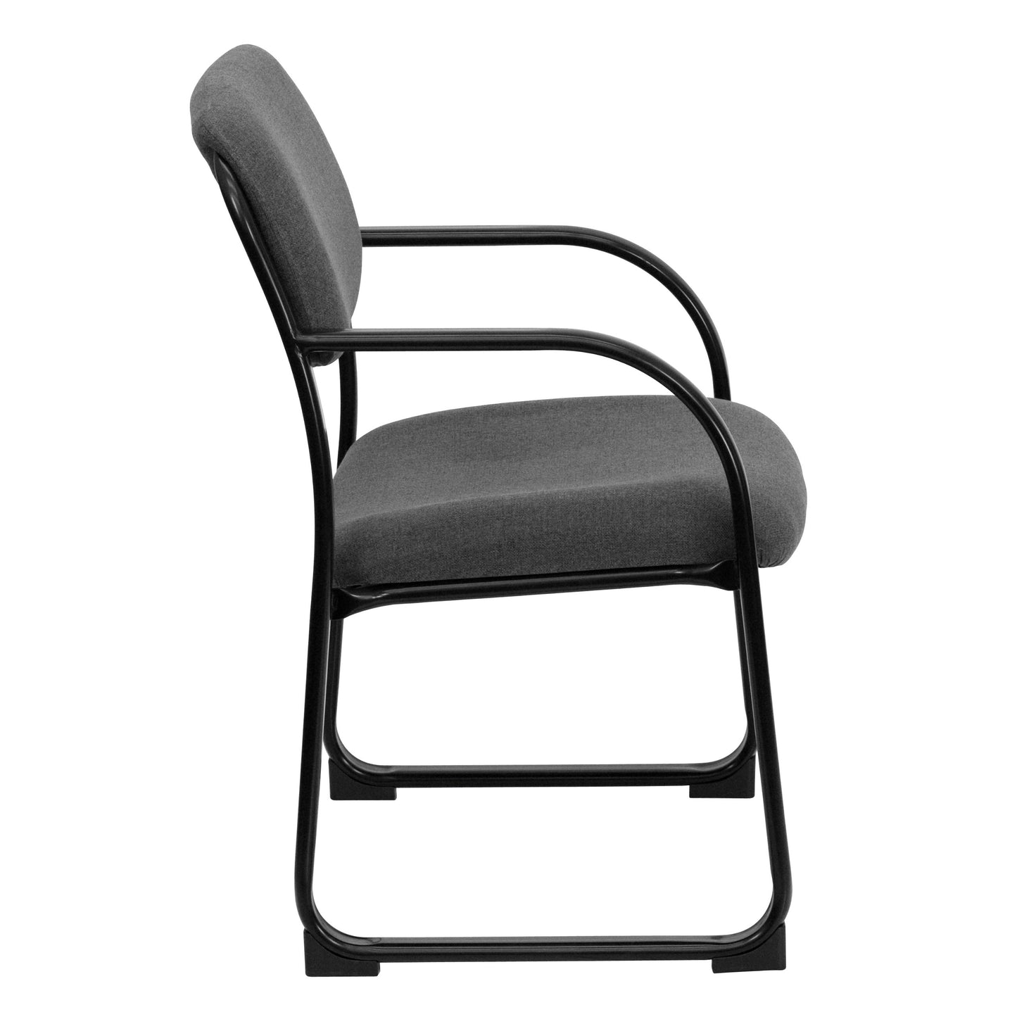 Flash Furniture Richie Gray Fabric Executive Side Reception Chair with Sled Base