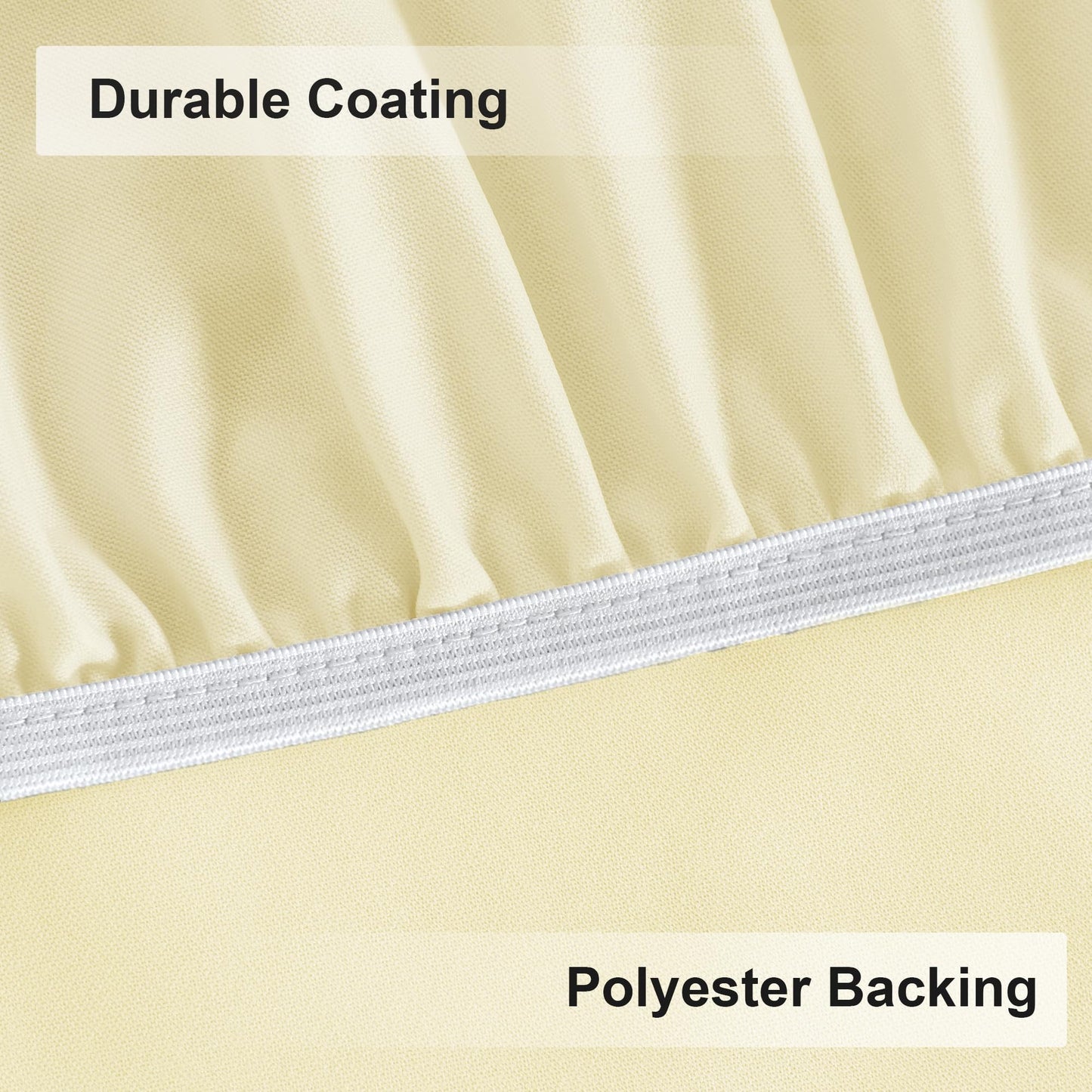 Obstal Fitted Round Table Cloth, Reversible Waterproof Stain Resistant Elastic Stretch Tablecloth, Wipe Clean Table Cover for Outdoor/Indoor Use, Fits Round Tables up to 40" - 44" Diameter, Cream
