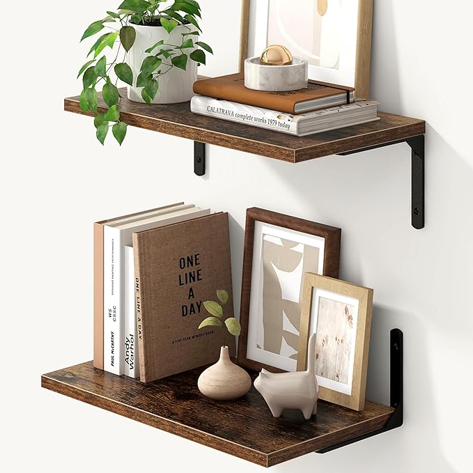 Fun Memories Deep Floating Shelves, 16W x 8D Floating Shelves Set of 2