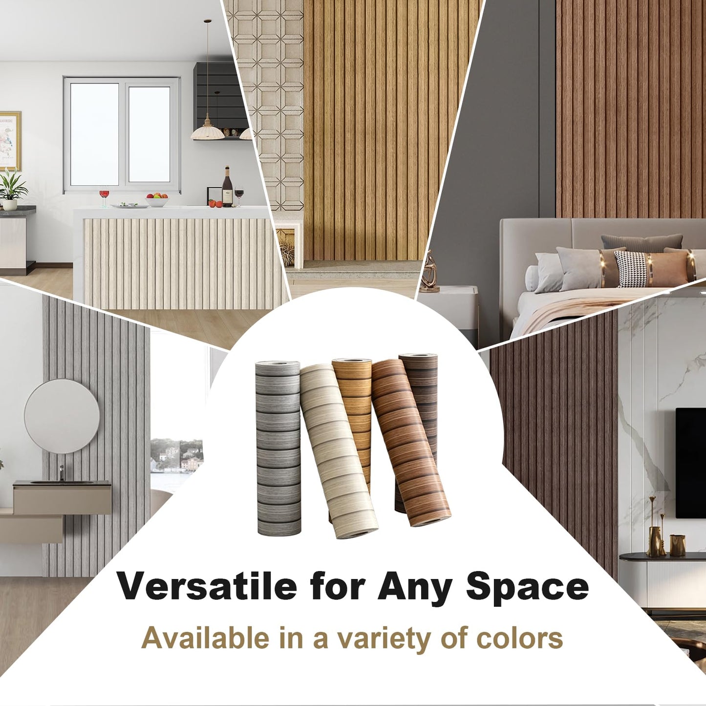 XHKJYSDP 118" x 15.8" Peel and Stick PVC Faux Wood Slat Wall Panels