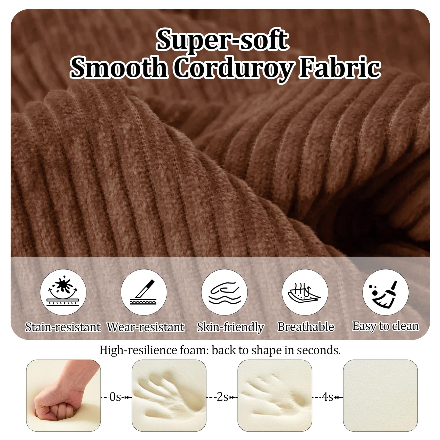 31.5'' Convertible Compressed Corduroy Folding Sofa Bed, Modern Boneless Pull Out Sleeper Sofa Couch in a Box, 3 in 1 Portable Lazy Floor Lounge Chair, No Assembly Needed, Caramel, Pillow, Single