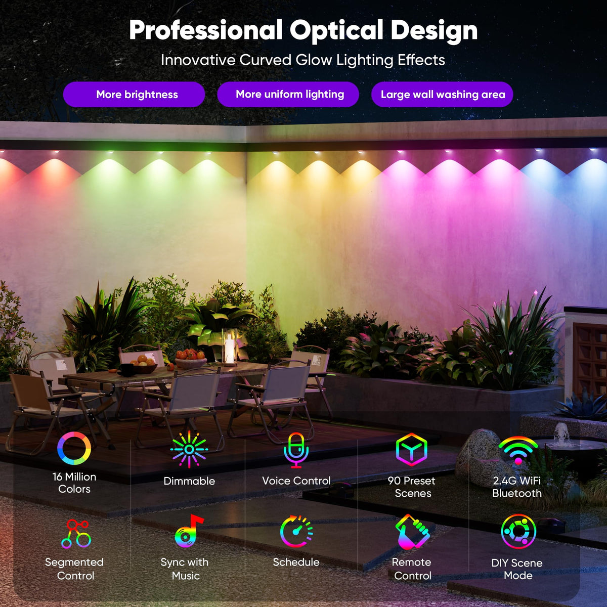 Smart Permanent Outdoor Lights for House, 100ft with 60 Smart AI RGB+IC Christmas House Lights, 98 Scene for Halloween Christmas All Holiday Decor, IP67 Waterproof Work with Alexa, Google Assistant