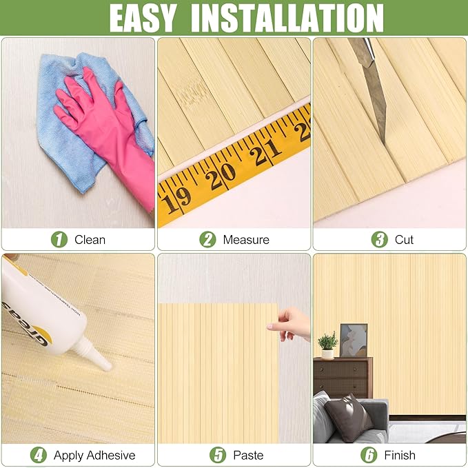 Bamboo Wall Panel for Interior Wall Decor, Renewable Pole Wrap Wainscoting Roll