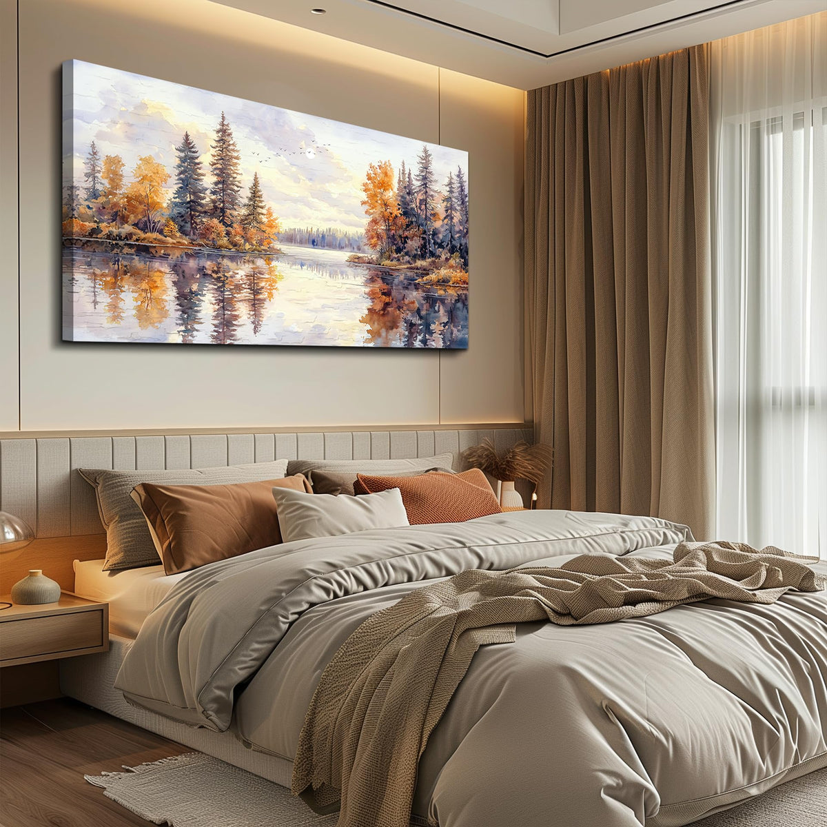 PHAOHUAXM Abstract Ink Landscape Painting Wall Art Painting Modern Canvas Print Natural Landscape Art Pictures Living Room Dining Room Wall Decor Bedroom Office Home Decoration Aesthetics 20x40 In