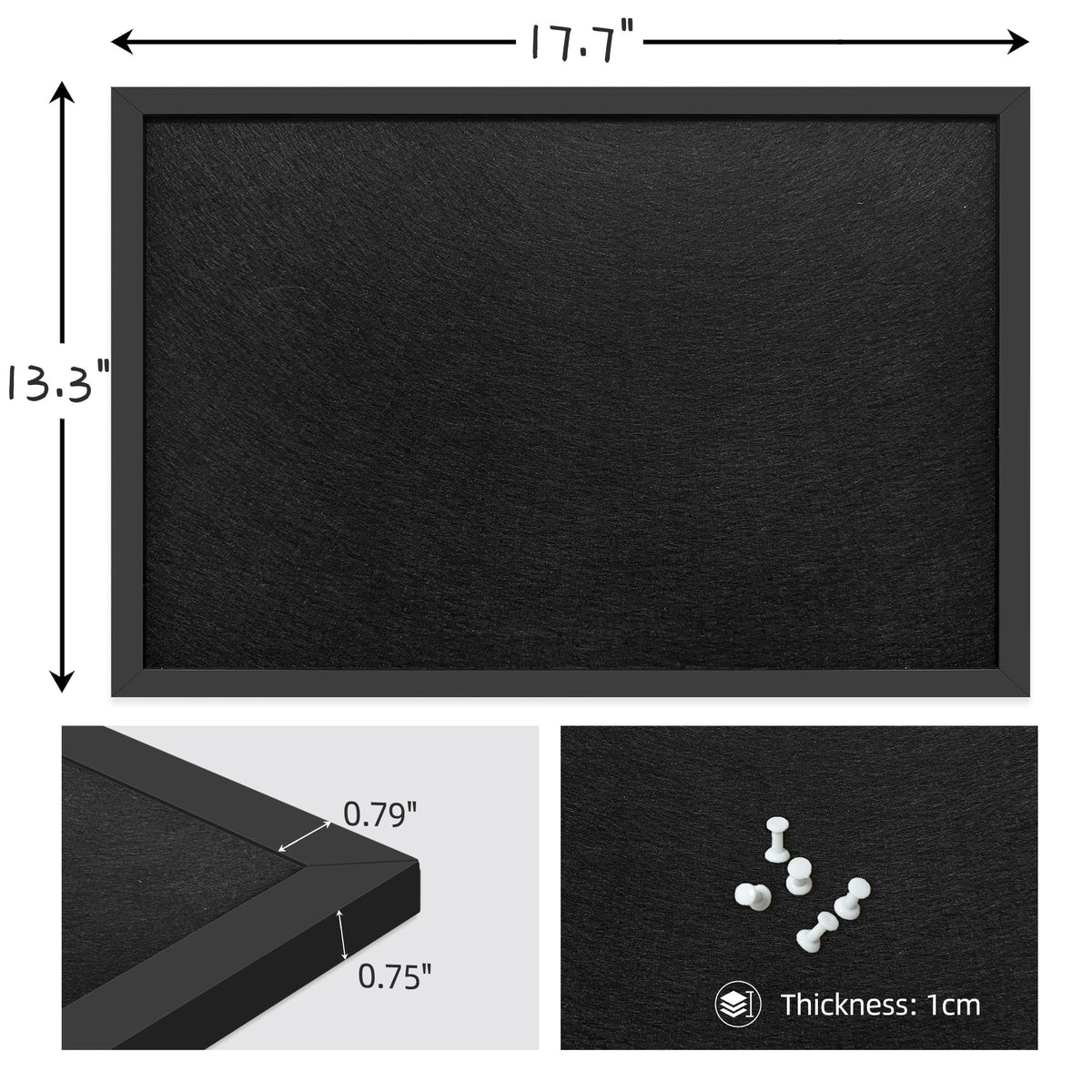 Yunihome 13.3x17.7 Inch Cork Board for Wall Hanging with Linen, Bulletin Board with Push Pins, Mounted Memo Message Board for Home Office Decor, Dorm Room Essentials, Classroom Organization
