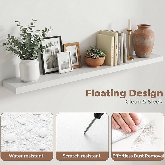 FLYJOE Floating Shelves for Wall, 72 Inch Floating Shelves Set of 1, Kitchen
