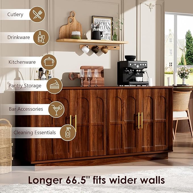 67'' Modern TV Stand for TVs up to 75'', Modern Long Media Console