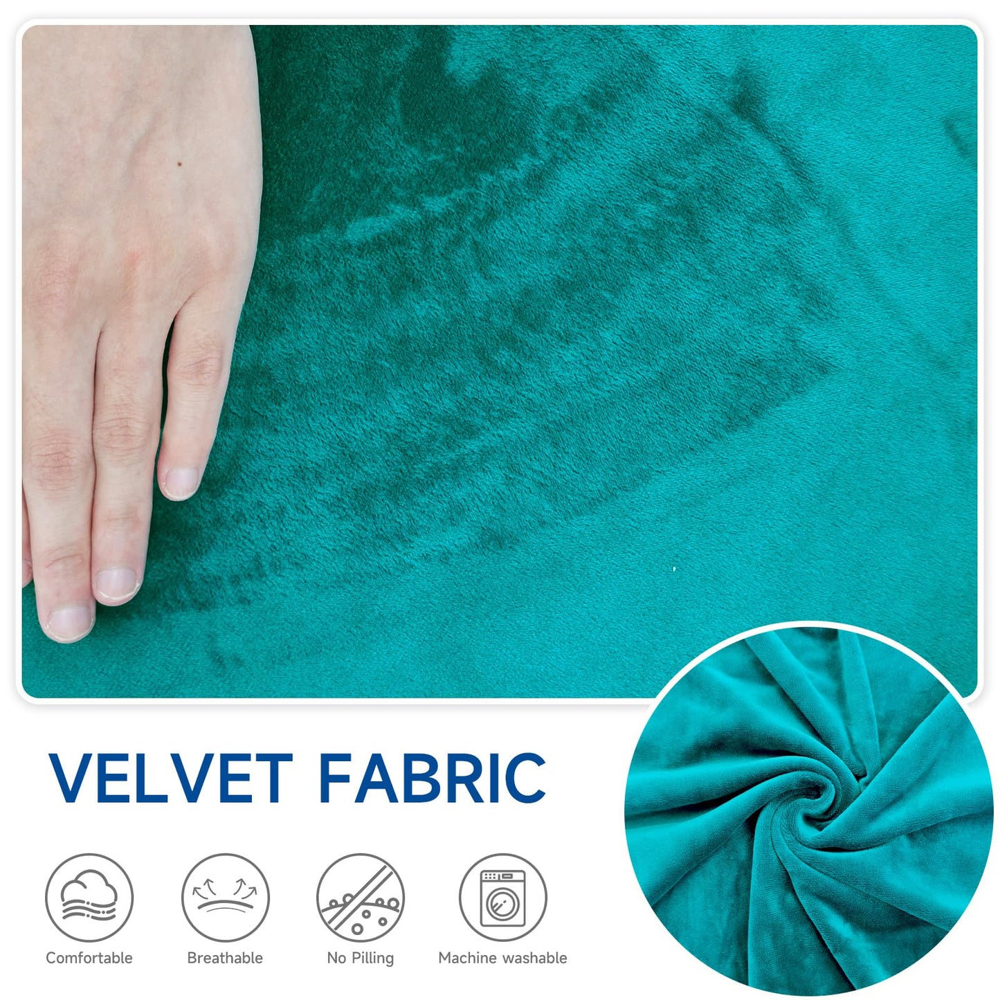 Velvet Chaise Lounge Cover Indoor Armless Chaise Slipcover Luxury High Stretch Ultra Soft Lounge Chair Covers Modern Machine Washable Chair Cover for Living Room Bedroom Furniture, Peacock Blue