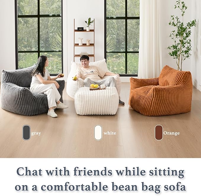 Oversized Bean Bag Chaise Lounge Chair Indoor
