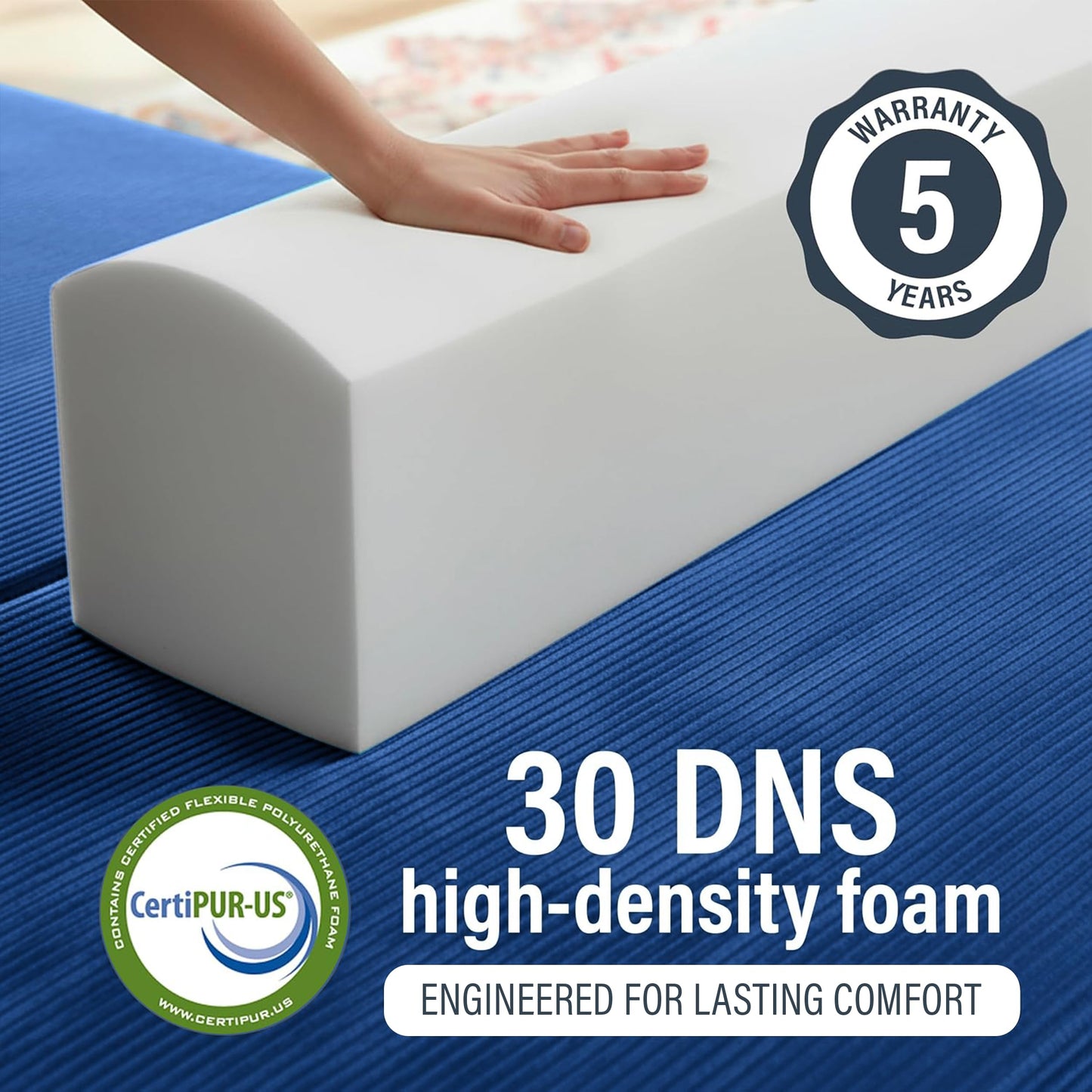 TUFT & FINCH Bali Blue Boneless Couch Sofa Bed - 82" Modular Corduroy Convertible Sleeper Sofa for Living Room – 3 Seater Folding Couch Bed, Pet-Friendly Removable Washable Covers - CertiPUR-US Foam