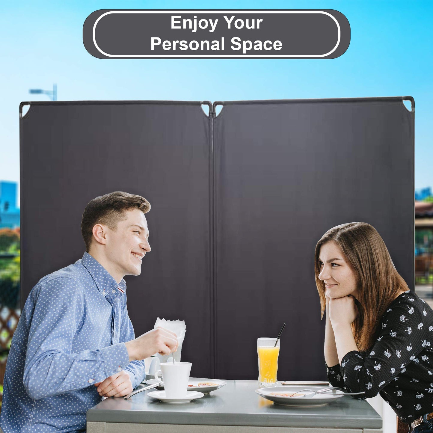 STEELAID Room Divider Office Wall Divider 100'' Gray Partition for Home Office, Restaurant,School, Church, Classroom, Dorm Room, Kids Room, Freestanding & Foldable