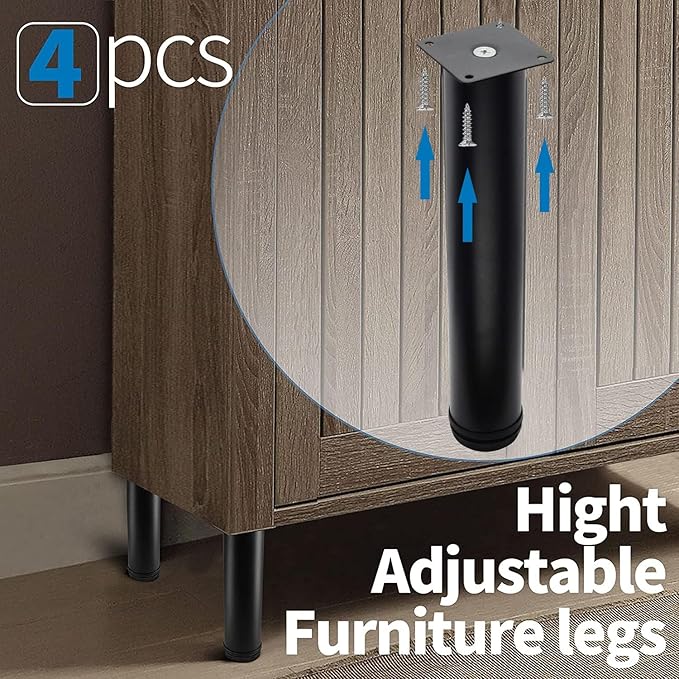 12 Inch Metal Furniture Legs Stainless Steel Adjustable Legs Black Metal Legs