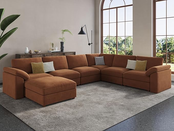 EASE MOOSE Oversized Sectional Modular Sofa, Chenille Large L Shape Sectional
