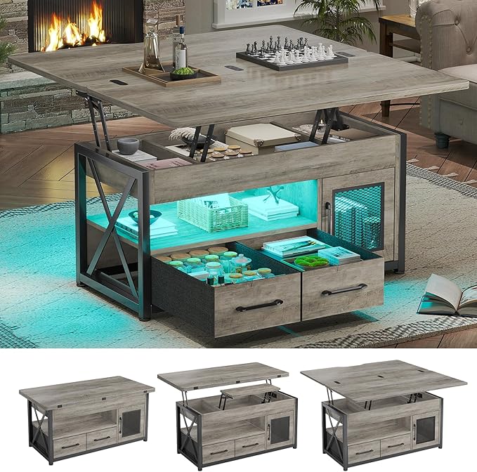Itaar 40" Lift Top Coffee Table, 4 in 1 Coffee Tables
